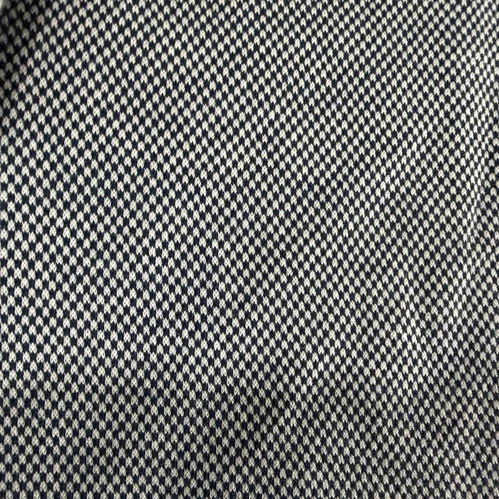 Aureus Mens Egyptian Cotton Polo Shirt Large Navy White Houndstooth Golf Pocket - Picture 6 of 9